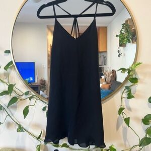 Alice + Olivia black shift slip dress